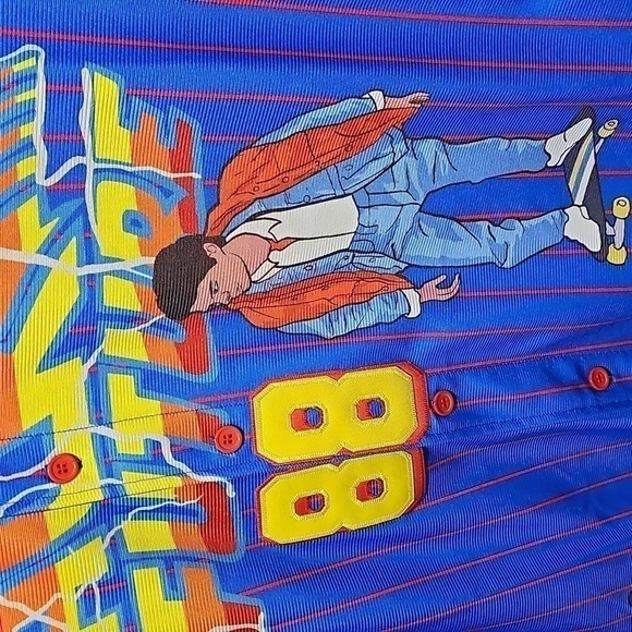 Back to the Future Marty McFly Pinstripe Baseball Jersey Size Large NWT - Picture 6 of 12